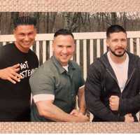 <p>Mike Sorrentino, center, got a visit from &quot;Jersey Shore&quot; cast members Pauly DelVecchio and Vinny Guadagnino while in prison.</p>