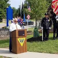 <p>Mayor Robert Guangeruso with LPD Honor Guard.</p>