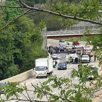 <p>A 10-vehicle crash closed down Route 9 in Peekskill.</p>