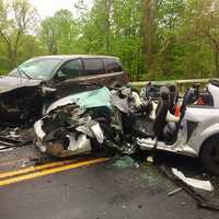 <p>Four people were injured in a two-vehicle crash in Yorktown.</p>