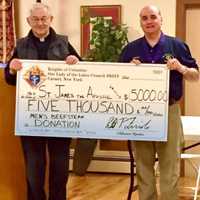 Carmel Knights Of Columbus Donates $5,000 For Church Renovation
