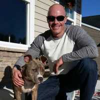 <p>Paramus Police Detective Glenn Pagano rescued Cali from the Louisiana flood.</p>