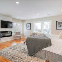 <p>The main suite includes a built-in fireplace, which drew questions from some viewers.</p>