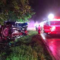 <p>One person was injured during the single-vehicle rollover crash.</p>