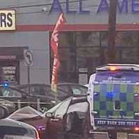 <p>At the scene of the fatal crash Saturday in Hackensack.</p>