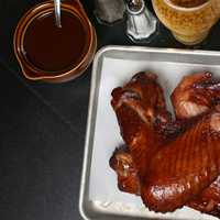 <p>Turkey wings at BarBQ in Stamford.</p>