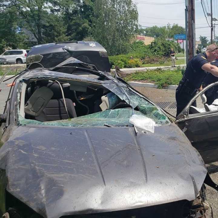 A Harrison man had to be freed from this car following a crash Wednesday in Fairfield.