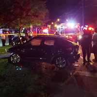 <p>Three were injured after crashing into a utility pole on Route 59 in Rockland County.</p>