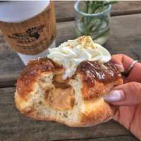 <p>Butterbeer doughnuts from Montclair Bread Co.</p>