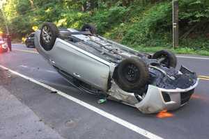 Injuries Reported As Car Overturns In Rockland