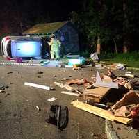 <p>A car coming off the Taconic Parkway crashed into a booth at FDR Park in Yorktown Heights.</p>