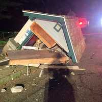 <p>A car coming off the Taconic Parkway crashed into a booth at FDR Park in Yorktown Heights.</p>