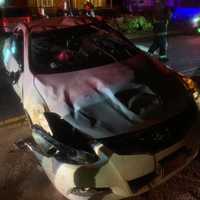 <p>A driver was hospitalized after an overturn crash in Islip on Wednesday night.</p>