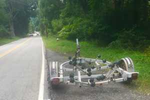 Photos: Stray Trailer Found In Rockland Days After Boat Is Discovered In Roadway