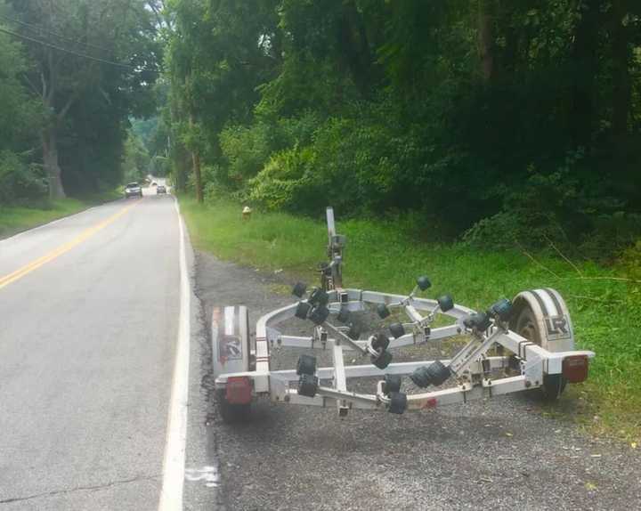 Police in Ramapo found a discarded trailer days after a boat mysteriously appeared.