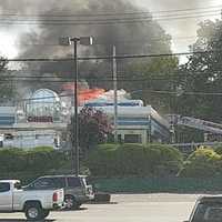 <p>A fire is ripping through the popular Landmark Diner.</p>