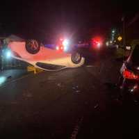 <p>A driver was hospitalized after an overturn crash in Islip on Wednesday night.</p>