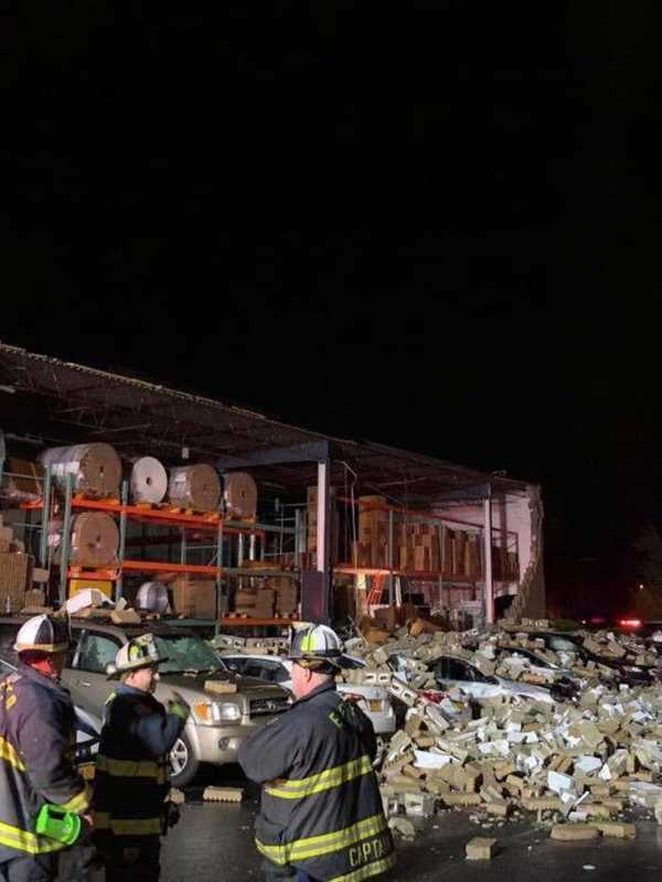 East Farmingdale Wall Collapses During Height Of Powerful Storms