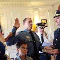 <p>Lieutenant Walter Rawa is sworn in.</p>