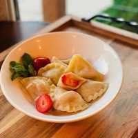 <p>Strawberry pierogies from Home Made.</p>