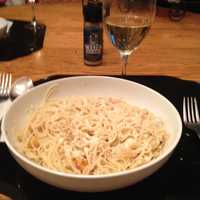 <p>Linguine with white clam sauce from Off the Hook Food Truck.</p>