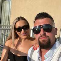 <p>Samantha Gangewere and Genc Gashi.</p>