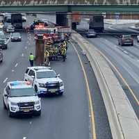 <p>One lane was open to traffic on southbound Route 17 in Ridgewood.</p>