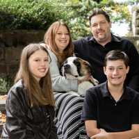 <p>The Andresen Family, of Westwood. Linda and two of her children wear hearing aids.</p>