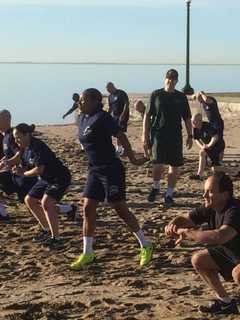 Bridgeport Mayor Works Out With New Police Recruits