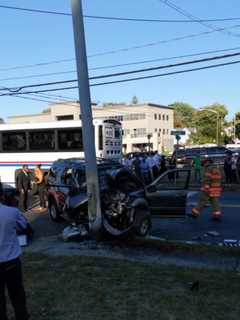 Driver Seriously Injured After SUV Crashes Into Pole On Route 45