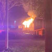 <p>A wood-frame home was destroyed by fire in Monroe.</p>