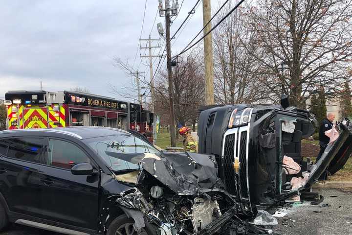 Photos: Suffolk Crash Injures Two, One Seriously