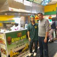 <p>Teaneck Mayor Mohammed Hameeduddin welcomes Gyro King to Queen Anne Road.</p>