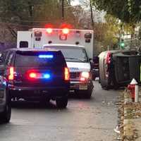 <p>An ambulance took the driver to the hospital following the crash in Edgewater early Wednesday.</p>