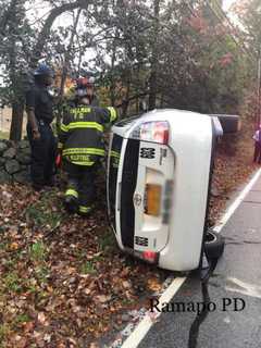 Woman Rescued After Rollover Montebello Crash