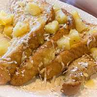 <p>Pina colada French toast</p>