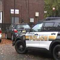 <p>At the scene of the shooting on Christina Place in Paterson.</p>