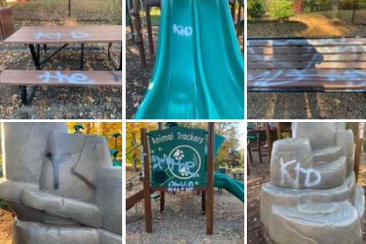 Authorities Seek Help ID'ing Graffiti Taggers Who Vandalized Kids' Playground In Mahwah