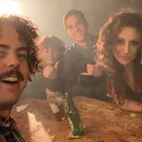 <p>Actors Backstrom John, Mike C. Manning, August Maturo and Ilaria Malvezzi filming &#x27;Slapface&#x27; at Golden Rail Ale House in Newburgh.</p>