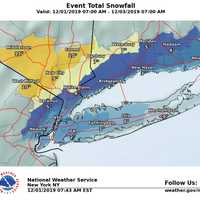 <p>Bergen County could get five inches of snow Monday, the NWS said.</p>