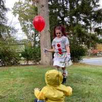 <p>Pennywise and Georgie (Madisen Peterson)</p>