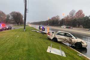 Driver Loses Control, Crashes On Slick Roadway In Fair Lawn, Police Say