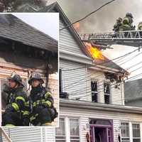 <p>INSET: Firefighters Carl and Matthew Bonaguaro</p>