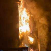 <p>A three-alarm fire destroyed a senior center under construction. Photos courtesy Peekskill VAC Lt. Andrew Grant.</p>