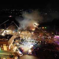 <p>Aerial view of Thursday night&#x27;s Lodi fire.</p>