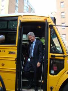 White Plains Superintendent Rides Bus On First Day Of School 