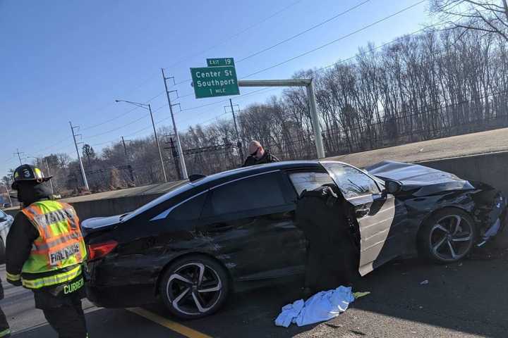 Photos: Single-Vehicle Crash On I-95 Sends Two To Hospital