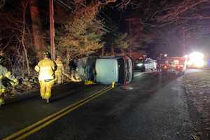 Driver Loses Control Of Vehicle, Hits Rock Wall, Utility Pole In Rockland