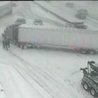 Tractor-Trailers Get Stuck In Snow After Violating I-84 Travel Ban