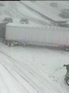 Tractor-Trailers Get Stuck In Snow After Violating Interstate Travel Ban